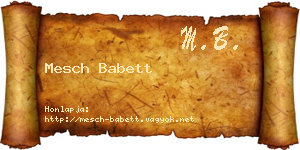 Mesch Babett névjegykártya